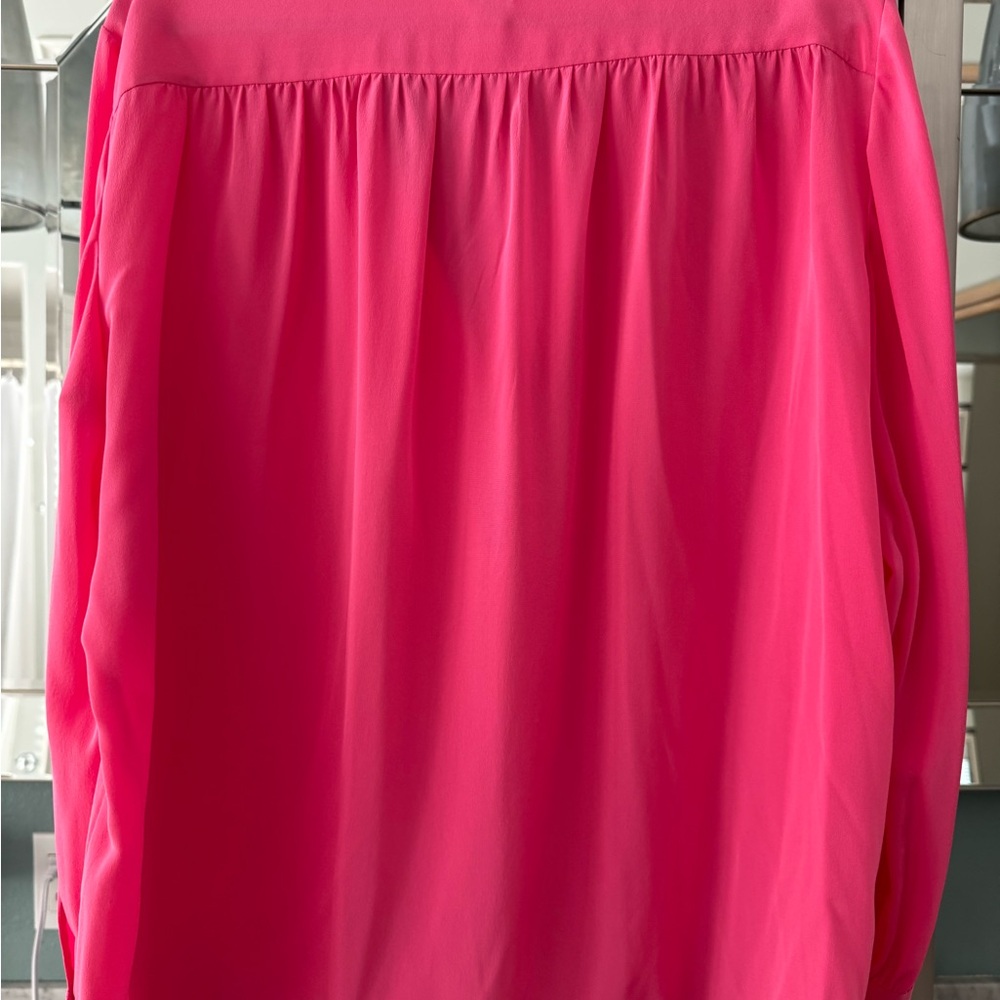 Boss Banora Medium Pink Silk Blouse - Picture 7 of 10